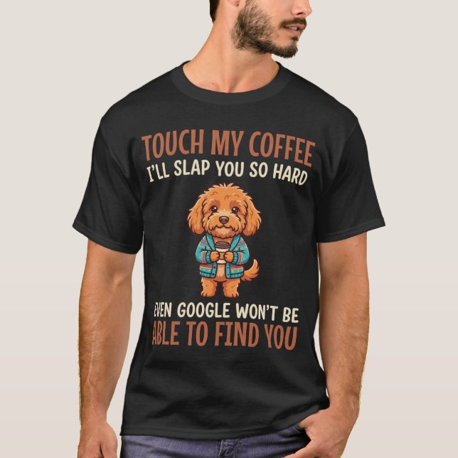 Lustiger Cockapoo Kaffeeliebhaber T-Shirt (Vorderseite)