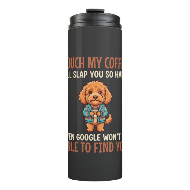 Lustiger Cockapoo Kaffeeliebhaber Thermosbecher (Vorderseite)