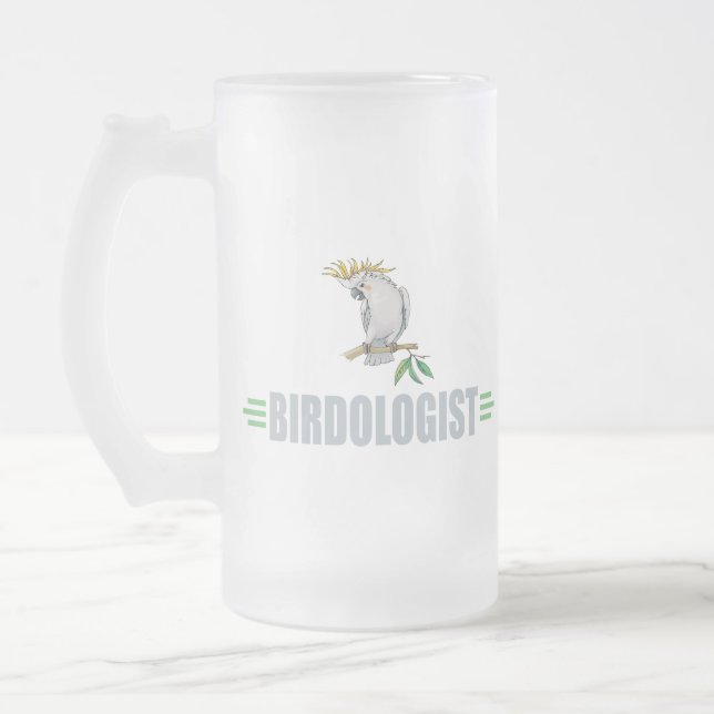 Lustiger Cockatiel Mattglas Bierglas (Links)