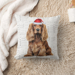 Lustiger Cocker Spaniel Hund Wasserfarbe Weihnacht Kissen