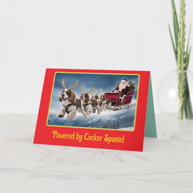 Lustiger Cocker Spaniel Weihnachten Karte (Vorderseite)