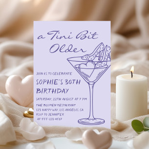 Lustiger Cocktail Ein Tini bisschen älter 30. Gebu Einladung