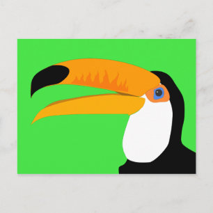 Lustiger Comic-Cartoon-Tukan-Vogel lächelt Postkarte