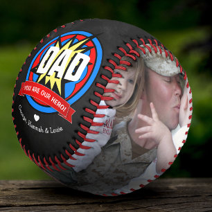 Lustiger Comic Du bist unser Held! Papa   Vatertag Baseball
