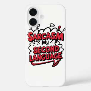 Lustiger Comic-Sarkasmus Meine zweite Sprache iPhone 16 Hülle