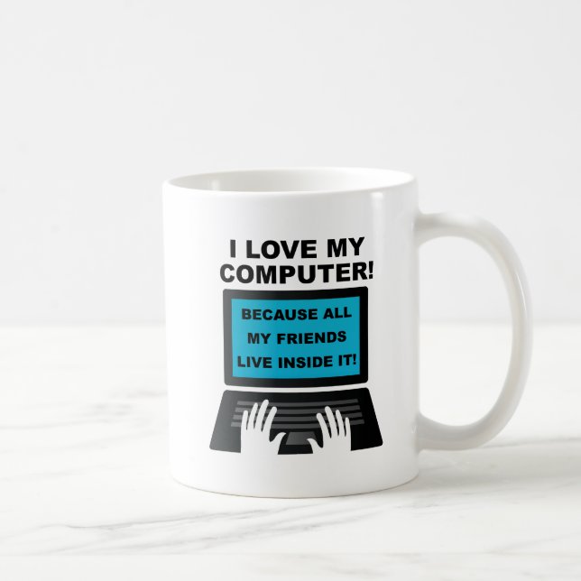 Lustiger Computerfreunde-Becher Kaffeetasse (Rechts)