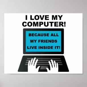 Lustiger Computerfreunde-Poster Poster