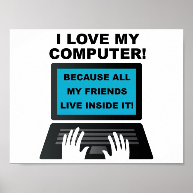 Lustiger Computerfreunde-Poster Poster (Vorne)
