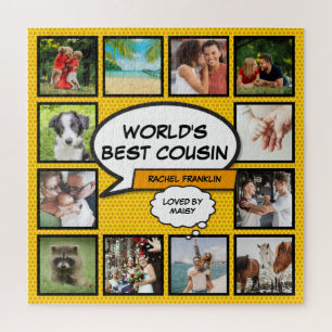 Lustiger cooler Cousin moderne Comic-Photo-Collage Puzzle
