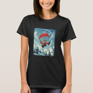 Lustiger Cooler Fallschirmsprung Weihnachtsmann fü T-Shirt