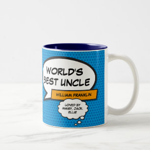 Lustiger cooler Onkel moderne Comic typografische  Zweifarbige Tasse