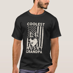 Lustiger Coolster Husky-Opa Vintage-Amerikanische T-Shirt