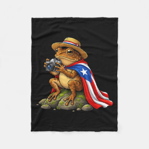 Lustiger Coqui-Frosch Puerto Rico Design Fleecedecke