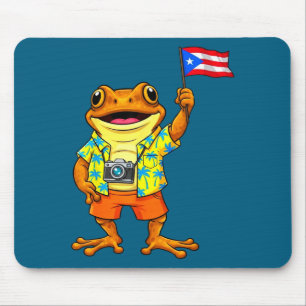 Lustiger Coqui-Frosch Puerto Rico-Flagge Boricua P Mousepad