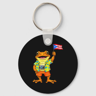 Lustiger Coqui-Frosch Puerto Rico-Flagge Boricua P Schlüsselanhänger
