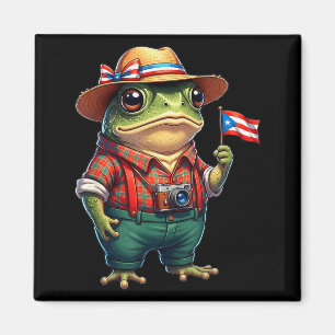 Lustiger Coqui-Frosch Puerto Rico-Flagge Taino Bor Magnet