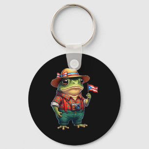 Lustiger Coqui-Frosch Puerto Rico-Flagge Taino Bor Schlüsselanhänger