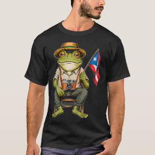 Lustiger Coqui-Frosch Puerto Rico-Flagge Taino Bor T-Shirt