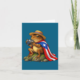 Lustiger Coqui-Frosch Puerto Rico Grafik Kunst Karte