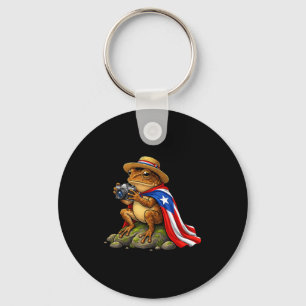 Lustiger Coqui-Frosch Puerto Rico Kunstwerk Schlüsselanhänger