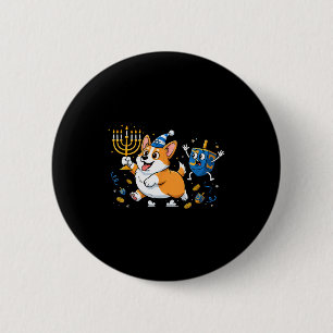 Lustiger Corgi Dreidel Menorah Chanukka Kinder Dam Button