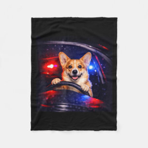 Lustiger Corgi-Fahr-Meme-Hund fährt Auto  Fleecedecke