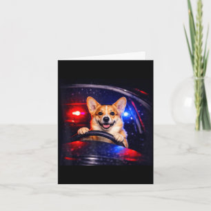 Lustiger Corgi-Fahr-Meme-Hund fährt Auto Karte