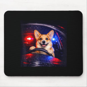 Lustiger Corgi-Fahr-Meme-Hund fährt Auto Mousepad