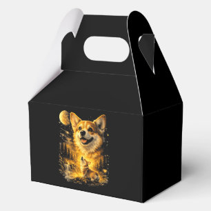 lustiger Corgi heult den Mond an Geschenkschachtel