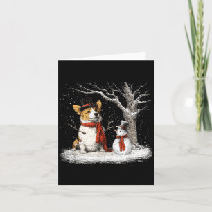 Lustiger Corgi Hund im Schnee Baum Weihnachten Win Karte