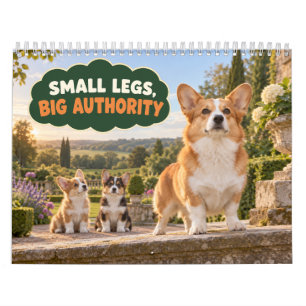 Lustiger Corgi Kleine Beine Große Autorität Kalender