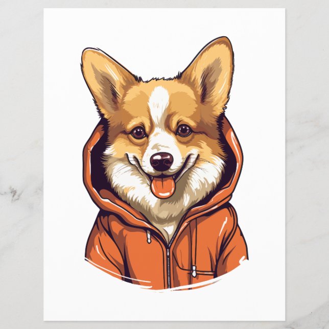 Lustiger Corgi mit Hoodie Flyer (Vorne)