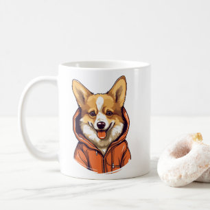 Lustiger Corgi mit Hoodie Kaffeetasse