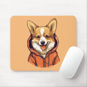 Lustiger Corgi mit Hoodie Mousepad