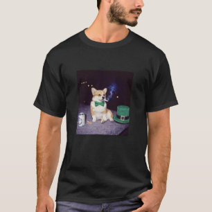 Lustiger Corgi raucht Zigarette Bier Gen Z St Patr T-Shirt