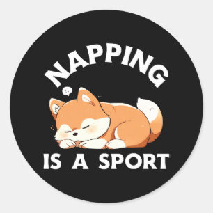Lustiger Corgi-Schlaf ist ein Sport für Hunde-Lieb Runder Aufkleber