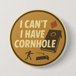 Lustiger Cornhole-Spiel-Enthusiast Grafik Button