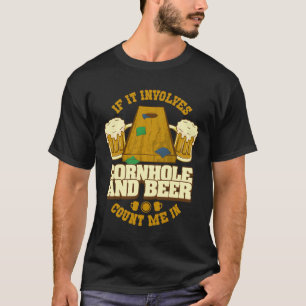 Lustiger Cornhole-Vintage-Bier-Corn-Hole-Spieler T-Shirt