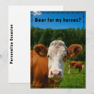 Lustiger Country Western Kuh-Ranch- und Farm-Stil Feiertagskarte