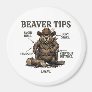 Lustiger Cowboy-Biber-Tipps Wilder Westen Vintage Magnet