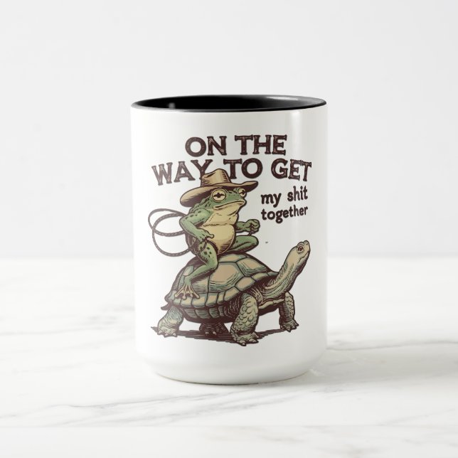 Lustiger Cowboy-Frosch Tasse (Zentrum)