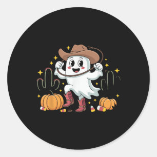 Lustiger Cowboy Halloween Geist Western Herbst Für Runder Aufkleber
