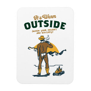 Lustiger Cowboy trinkt Whiskey Magnet