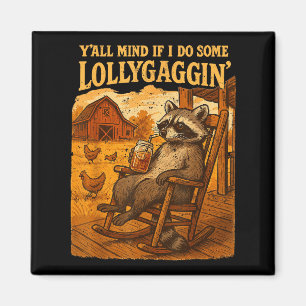 Lustiger Cowboy-Waschbär, Stört es euch, wenn ich Magnet