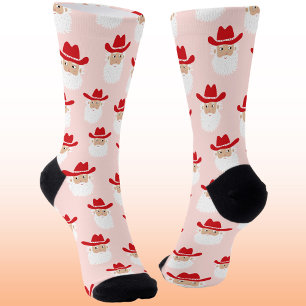 Lustiger Cowboy-Weihnachtsmann Western-Weihnachten Socken