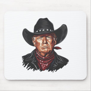 Lustiger Cowboy Western Donald Trump Us Flagge 202 Mousepad