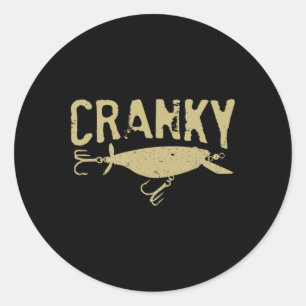 Lustiger Cranky - Crankbait Angelder Humor Fischer Runder Aufkleber