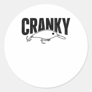 Lustiger Cranky - Crankit Angelder Humor Fischer Runder Aufkleber