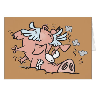 Lustiger Crash-Landung fliegendes Schwein Cartoon