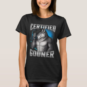 Lustiger Cringe Sigma Wolf Zertifizierter Gooner  T-Shirt